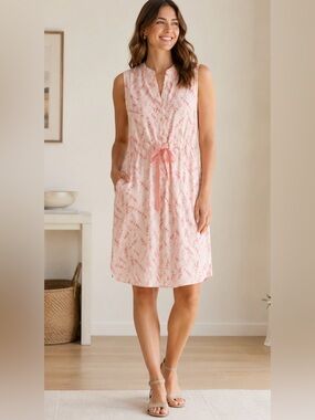 Allegra Masetti Pink Linen Shirt Dress M